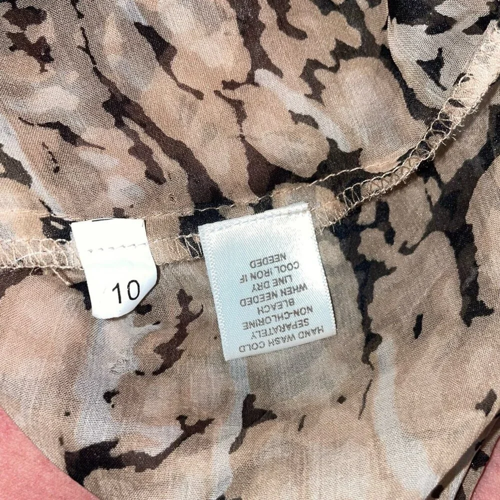 Willow & Clay maxi dress brown tan sleeveless tiered skirt SZ 10 lightweight